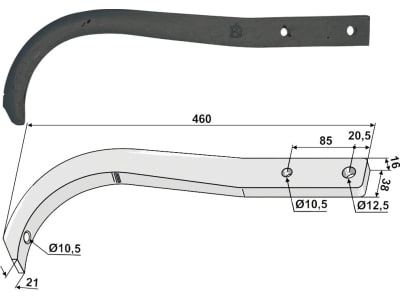 Industriehof® Schwergrubberstiel 460 x 38 x 21/16 mm für Lemken: Kompaktor, 101.IND-201