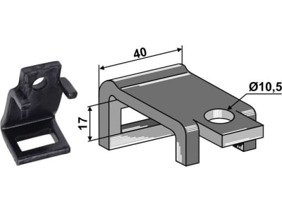 Industriehof® Zinkenhalter "B" für Federzinken 25 x 8 mm, Passender Rahmen 35 x 10 mm für universal, 2.HH30-35