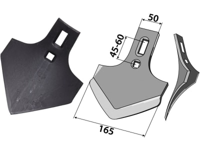 Industriehof® Breitschar "K46" Arbeitsbreite 165 mm Stärke 6 mm für Schwergrubber universal, 101.40.008