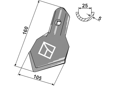 Industriehof® Hackschar, Arbeitsbreite 105 mm, Arbeitswinkel 35 ° für Hacktechnik Einböck, 1.10.132-6