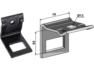 Industriehof® Zinkenhalter "D" für Federzinken 45 x 12 mm, Passender Rahmen 50 x 50 mm für universal, 1.HH242-5050