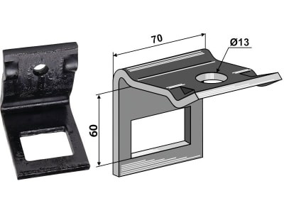 Industriehof® Zinkenhalter "D" für Kultizinken 45 x 10 mm, Passender Rahmen 50 x 50 mm für Dal-Bo, 1.HH17-3621