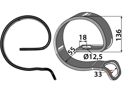 Industriehof® Verstärkungsfeder 32 x 10 mm, Ø 136 mm, für Federzinken 32 x 10 mm, Rahmen 50 x 50 mm, 1.W241030-2 Industriehof® Verstärkungsfeder 32 x 10 mm, Ø 136 mm, für Federzinken 32 x 10 mm, Rahmen 50 x 50 mm, 1.W241030-2