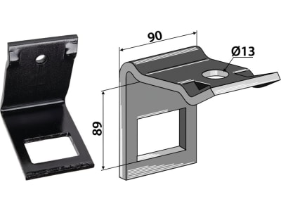 Industriehof® Zinkenhalter "D" für Federzinken 60 x 10 mm, Passender Rahmen 80 x 80 mm für universal, 1.HH17-3930