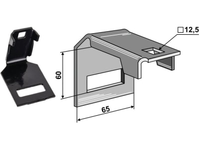 Industriehof® Zinkenhalter "A" für Kultizinken 45 x 10 mm, Passender Rahmen 50 x 50 mm für Dal-Bo, Väderstad, 1.HH998