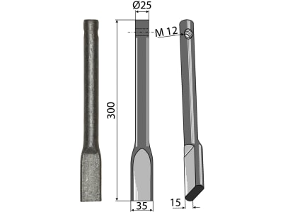 Industriehof® Schleppzinken 300 x 15 mm, für Dal-Bo, HE-VA, 10.RH-118