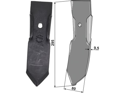 Industriehof® Spitzschar 295 x 80 x 9,5 mm für Nichols, 101.QC-383C Industriehof® Spitzschar 295 x 80 x 9,5 mm für Nichols, 101.QC-383C