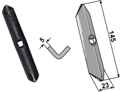 Industriehof® Spitzschar 145 x 23 mm gerade, universal für Kultureggen- und Garezinken, 2.2034