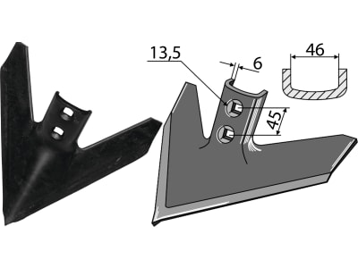 Industriehof® Gänsefußschar 254 x 6 mm für Case IH, John Deere, 047-PWV-1000