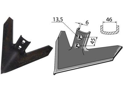 Industriehof® Gänsefußschar 280 x 6 mm für Case IH, John Deere, 047-PWV-1100