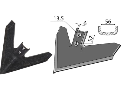 Industriehof® Gänsefußschar 420 x 6 mm für Case IH, Concord, Fendt, Flexi-Coil Agromaster, John Deere, 050-PWV-1600