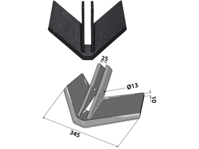 Industriehof® Flügelschar 345 mm für Köckerling Topmix, 101.IND-748