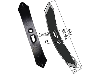 Industriehof® Spitzschar 400 x 55 mm für Blattfederzinken "GOLIATH"; Köckerling: Vario (alte Ausführung), 101.272 Industriehof® Spitzschar 400 x 55 mm für Blattfederzinken "GOLIATH"; Köckerling: Vario (alte Ausführung), 101.272