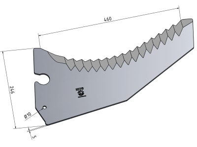 MWS Ladewagenmesser, 460 x 246 x 5 mm für Krone, Vergl. Nr. 2.332.970.0