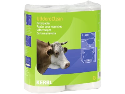 KERBL Euterpapier "UdderoClean" 240 x 230 mm 2 Rollen/200 Blatt, mit Kartonkern, 1579