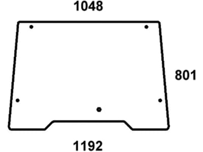 Frontscheibe, klar, unten, ausstellbar, für Case IH 433, 533, 633, 733, 833, 933, Kabine Silent S3