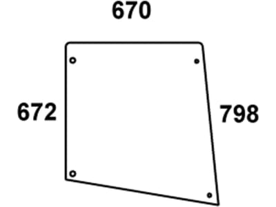 Türscheibe, klar, oben, für Case IH 440, 540, 640, 740, 840, 940, Kabine Combi Cab