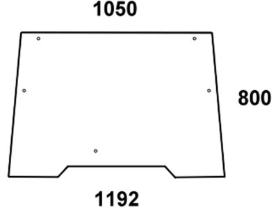 Frontscheibe, klar, aufklappbar, für Case IH 433, 533, 633, 733, 833, 933, Kabine Silent S3