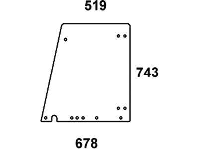 Türscheibe, grün/klar, oben links/rechts, bis Kabine 3462 für Farmer bis Nr. 3462