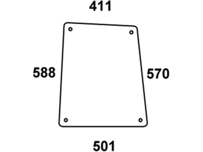 Seitenscheibe, klar, links/rechts, Bohrungen 4, für Fendt Farmer 240 S, 250 S, 260 S, 275 S, 280 S