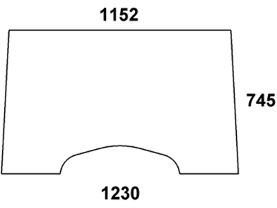 Frontscheibe, klar, für Claas Ceres, John Deere 3000, Kabine MX 3; MX 4 Frontscheibe, klar, für Claas Ceres, John Deere 3000, Kabine MX 3; MX 4