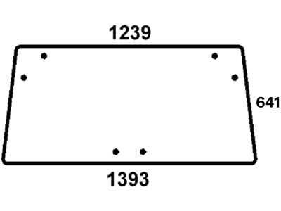 Heckscheibe, klar, für Case IH 440, 540, 640, 740, 840, 940