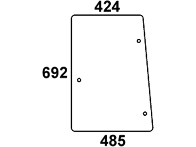 Seitenscheibe, grün, links, Siebdruck, ausstellbar, für Case IH CX, MX, McCormick CX, MC, MTX