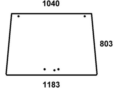 Frontscheibe, klar, unten, ausstellbar, unten glatt, für Case IH 433, 533, 633, 733, 833, 933, Kabine Silent S3