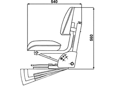 Traktorsitz "Vario Seat", mechanisch gefedert, hinter Rückenpolster, PVC-Kunstleder, schwarz Traktorsitz "Vario Seat", mechanisch gefedert, hinter Rückenpolster, PVC-Kunstleder, schwarz