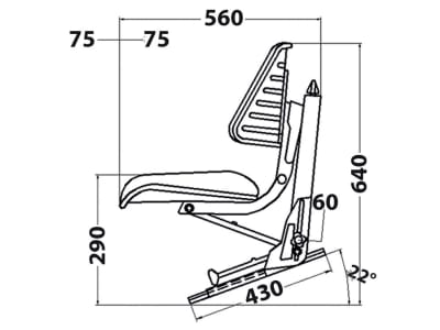 Traktorsitz "VS 500 HV Eco", mechanisch gefedert, hinter Rückenpolster, PVC-Kunstleder, schwarz