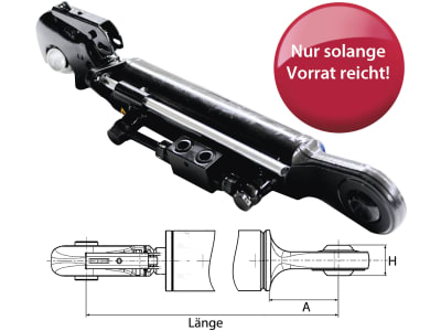 Hydraulischer Oberlenker, Kat. 3/3 (32 mm), Länge 540 – 715 mm, mit Fanghaken und Kugelgelenk