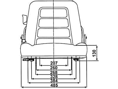 Staplersitz "ST 12" mechanisch gefedert, hinter Rückenpolster, ohne Sitzkontaktschalter, PVC-Kunstleder, schwarz