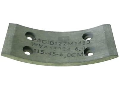 Bremsbelag, 115 x 45 x 6 mm, Ø 200 mm, Bohrungen 4, für Traktor Deutz-Fahr D 11 – 40, D 2505, D 3005, F1M 414, F1L 514, F2L 612, F2L 712