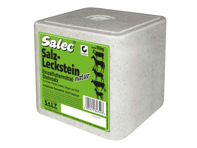 SALEC® Salz-Leckstein natur Leckstein für Rinder, Pferde, Schafe, Ziegen und Wild zur Mineralergänzung  10 kg 