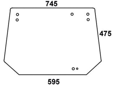 Heckscheibe, klar, 4-Loch-Befestigung, Bohrungen 7, für Deutz-Fahr Agrocompact, Compact, Kabine C 1000–C 1200 Heckscheibe, klar, 4-Loch-Befestigung, Bohrungen 7, für Deutz-Fahr Agrocompact, Compact, Kabine C 1000–C 1200