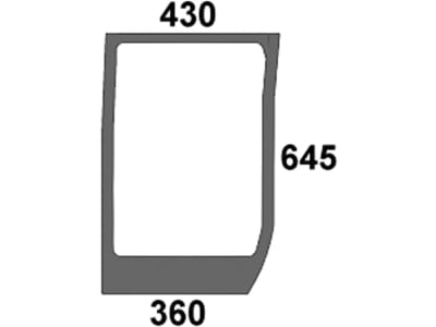 Frontscheibe, grün, unten rechts, ausstellbar, Siebdruck, für Case IH, Ford New Holland, Steyr, Kabine MXU X-Line; MXU; Maxxum; Multicontroller; X-line; TSA; T8000