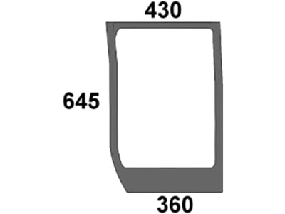 Frontscheibe grün, unten links, Siebdruck, ausstellbar, für Traktor Case IH MXU, Maxxum; New Holland TSA; Steyr