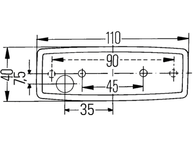 Hella® Seitenmarkierungsleuchte eckig, links/rechts, 110 x 40 x 25 mm,  Anbau; waagerecht; senkrecht, E1 86; E17 378; 024544, 2PS 006 717-031  günstig online kaufen