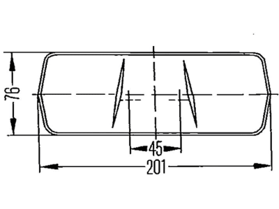 Hella® Schlussleuchte quadratisch, links, 201 x 76 x 71 mm, P21W; R10W, Schlusslicht; Bremslicht; Blinklicht; Kennzeichenlicht, 2SE 001 680-291