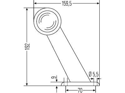 Hella® Positionsleuchte abgewinkelt, seitlich links/rechts, 159,5 x 192 mm, mit Umrisslicht, 2XS 955 232-001