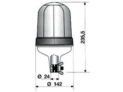 Rundumleuchte "RUK 721/731" 12 V; 24 V, orange, Rohrstutzenmontage