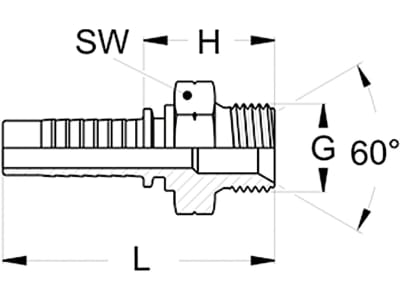 Außengewindenippel "AGM", NW DN 10 - 3/8", M 18 x 1,5, Aussenkung 60°