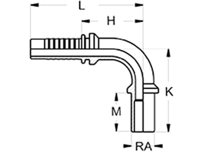 Rohrstutzen "BES", 90 ° abgewinkelt, NW DN 6 - 1/4", RA 10