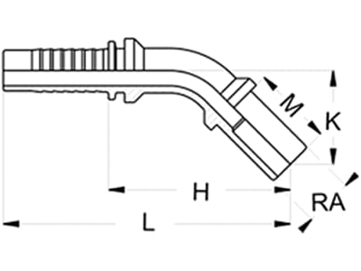Rohrstutzen "BES" NW DN 8 - 5/16", RA 12, 45 ° abgewinkelt, schwer Rohrstutzen "BES" NW DN 8 - 5/16", RA 12, 45 ° abgewinkelt, schwer