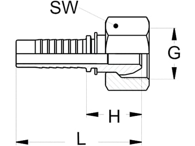 Dichtkegelnippel "DKL" gerade, leicht, NW DN 8 - 5/16", M 16 x 1,5, RA 10, gerade, Aussenkung 24°/60°, Überwurfmutter