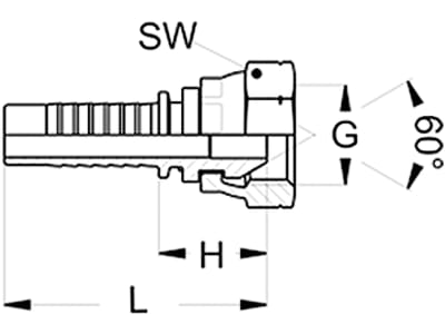 Dichtkegelnippel "DKM" gerade, leicht, NW DN 10 - 3/8", M 18 x 1,5, gerade, Aussenkung 60°, gecrimte Überwurfmutter