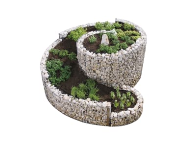 bellissa Gabionen-Kräuterspirale rund 200 x 150 x 80 cm  silver , Füllmenge 700 kg