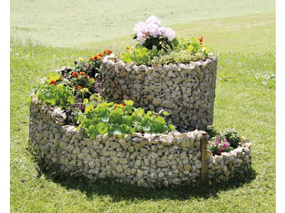 bellissa Gabionen-Kräuterspirale rund 200 x 150 x 80 cm  silver , Füllmenge 700 kg