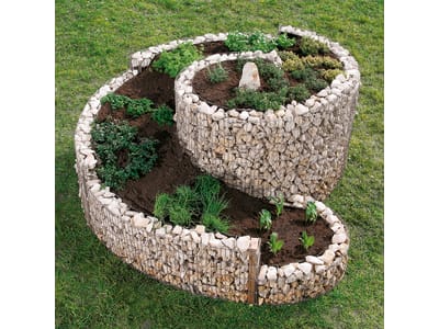 bellissa Gabionen-Kräuterspirale rund 200 x 150 x 80 cm  silver , Füllmenge 700 kg