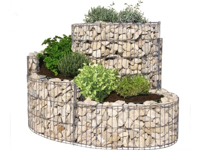 bellissa Gabionen-Kräuterspirale rund 110 x 90 x 60 cm  silver , Füllmenge 180 kg